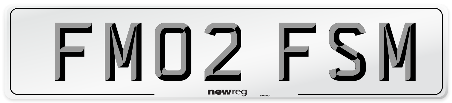 FM02 FSM Number Plate from New Reg